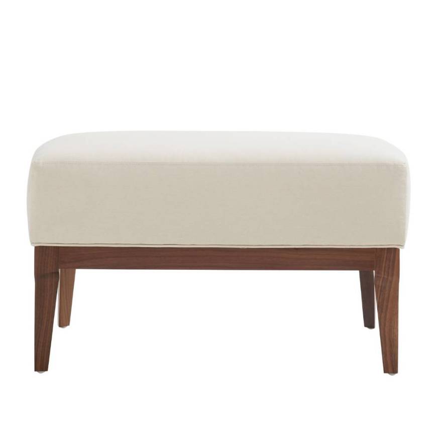 Picture of LAURETTE OTTOMAN MUSLIN DARK WALNUT
