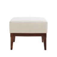 Picture of LAURETTE OTTOMAN MUSLIN DARK WALNUT
