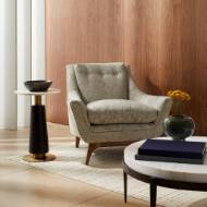 Picture of NEPTUNE LOUNGE CHAIR OYSTER JACQUARD DARK WALNUT