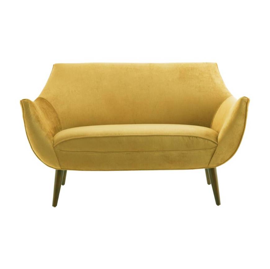 Picture of LEANDRO SETTEE MARIGOLD VELVET GREY ASH
