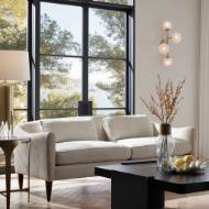 Picture of VINCENT SOFA TEXTURED IVORY DARK WALNUT