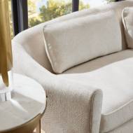 Picture of VINCENT SOFA TEXTURED IVORY DARK WALNUT
