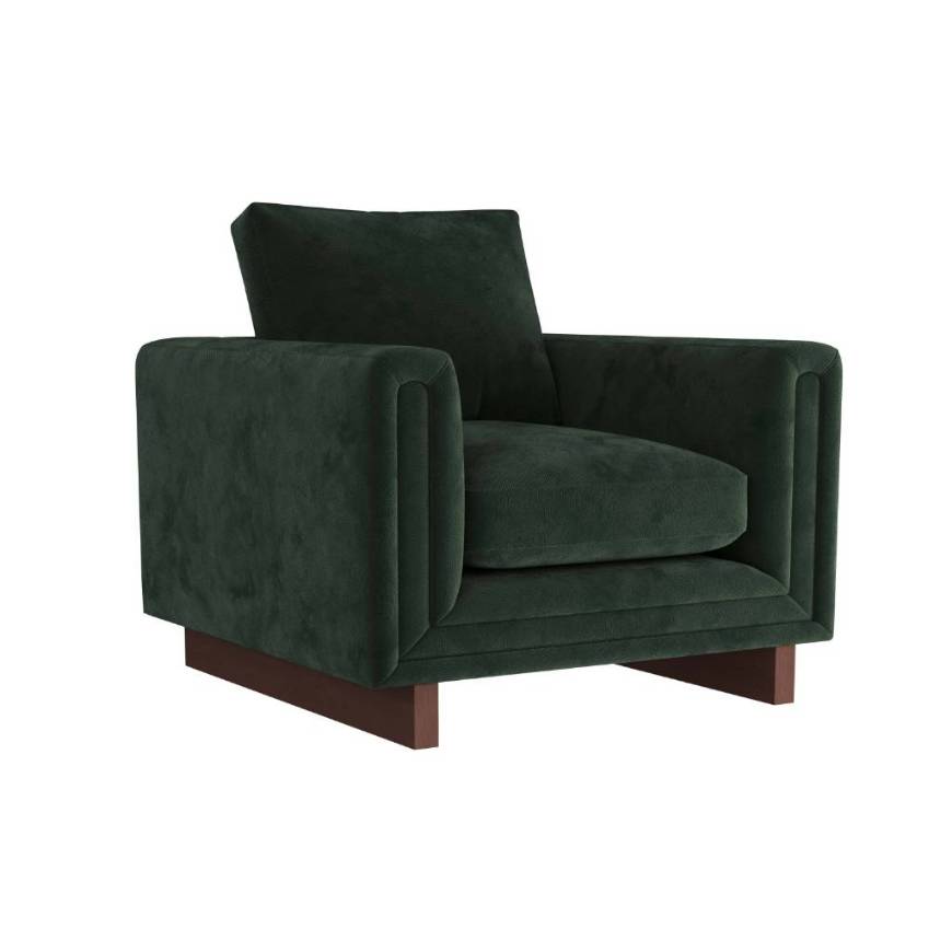 Picture of LOVELL CHAIR FOREST VELVET DARK WALNUT