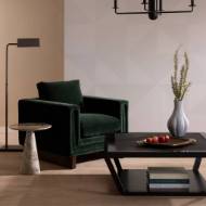Picture of LOVELL CHAIR FOREST VELVET DARK WALNUT