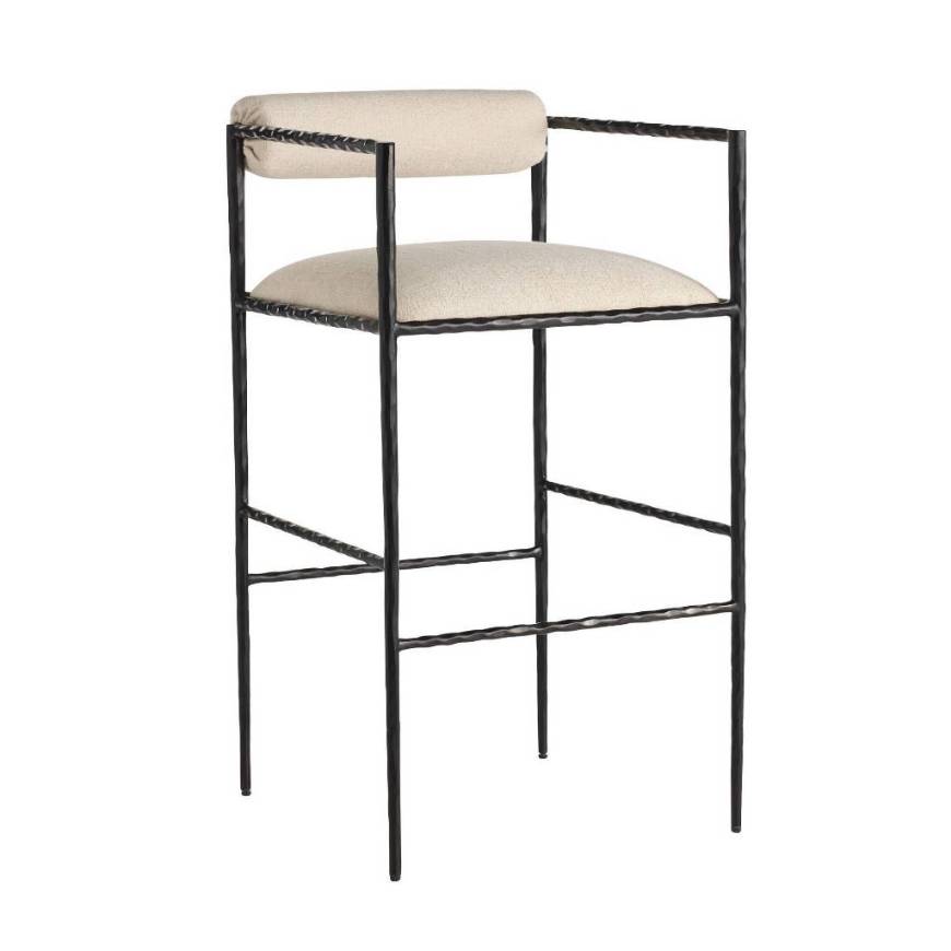 Picture of BARBANA BAR STOOL OXFORD WHITE PERFORMANCE FABRIC