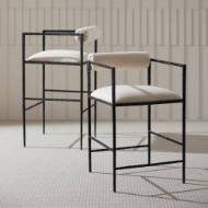 Picture of BARBANA BAR STOOL OXFORD WHITE PERFORMANCE FABRIC