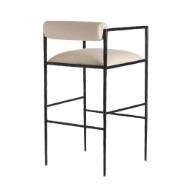 Picture of BARBANA BAR STOOL OXFORD WHITE PERFORMANCE FABRIC