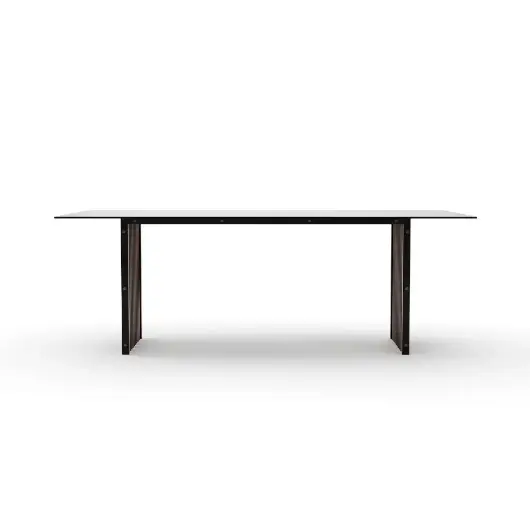 Picture of PINSTRIPE DARK SLATTED DINING TABLE