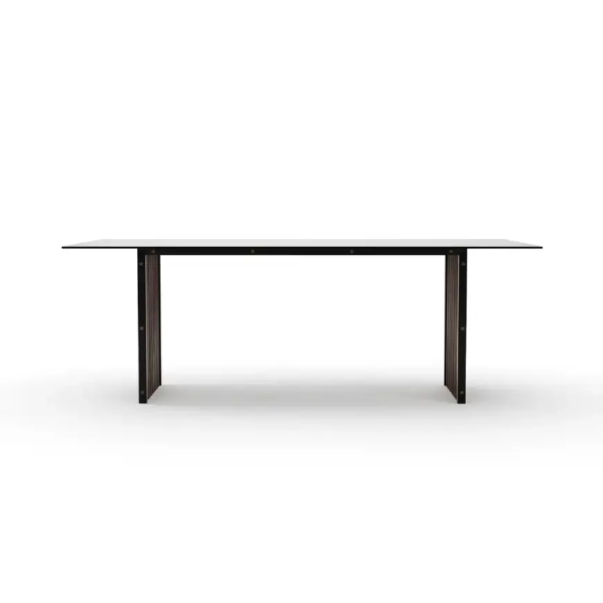 Picture of PINSTRIPE DARK SLATTED DINING TABLE