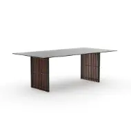 Picture of PINSTRIPE DARK SLATTED DINING TABLE