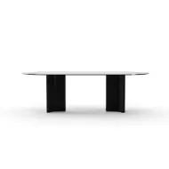 Picture of VIOLA CLEAR OVAL DBLE PED DINING TABLE