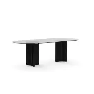 Picture of VIOLA CLEAR OVAL DBLE PED DINING TABLE