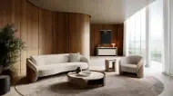 Picture of FLEUR WOOD BACK LOUNGE CHAIR