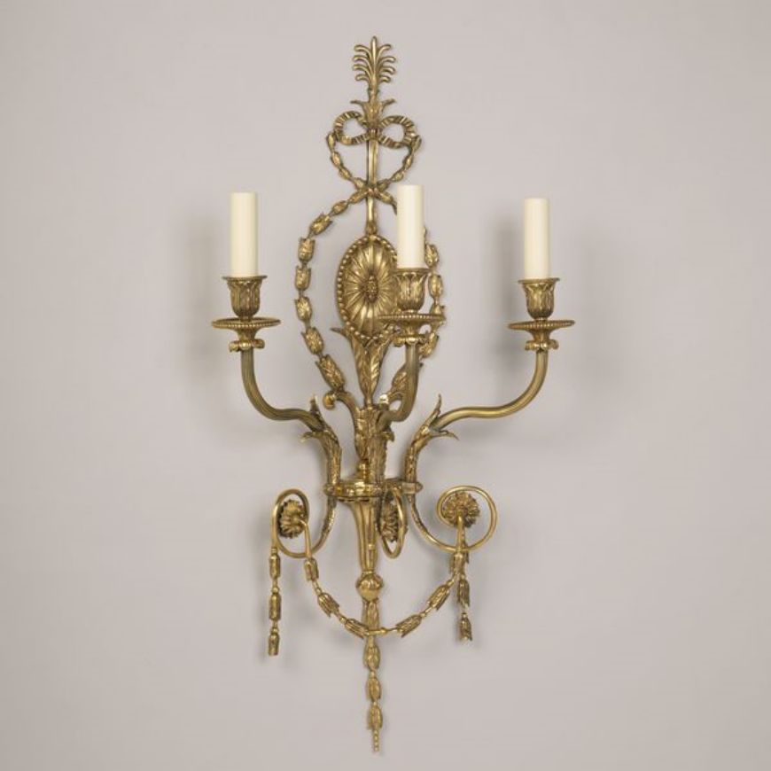 Picture of ADAM WALL LIGHT, BRASS, 3 ARM