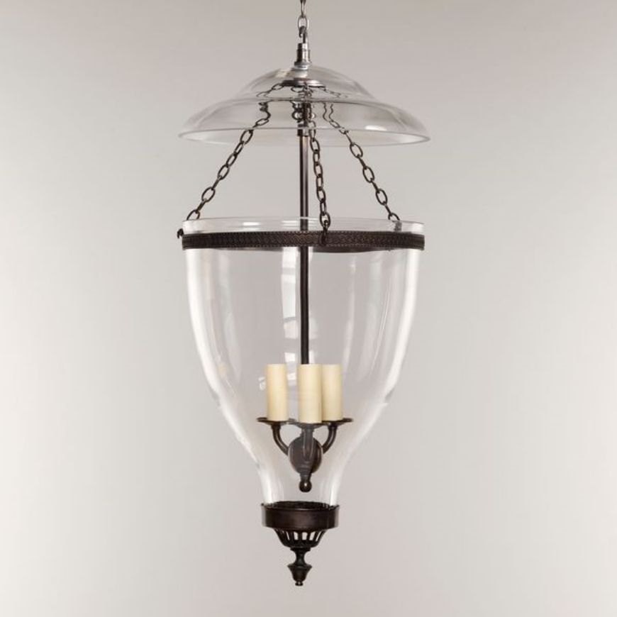Picture of ADAM HALL GLOBE LANTERN, BRONZE, 3 LIGHTS