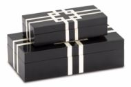 Picture of BLACK AND WHITE LINES BOXES SET OF 2
