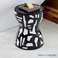 Picture of ABSTRACT STOOL-BLACK/WHITE