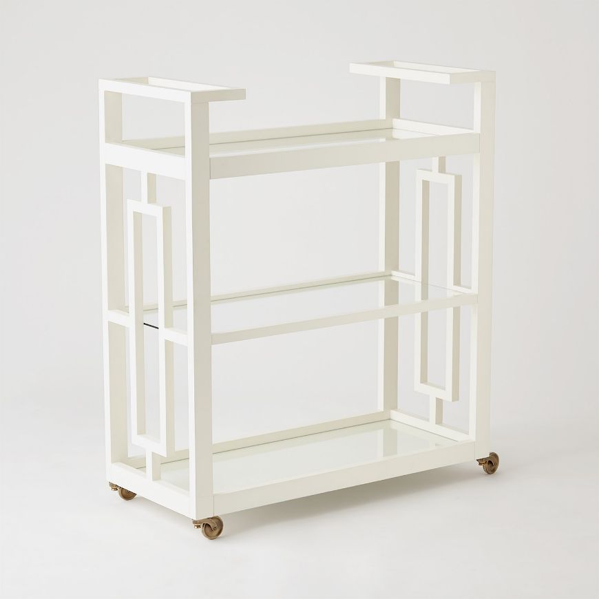 Picture of GRID BLOCK BAR CART-WHITE
