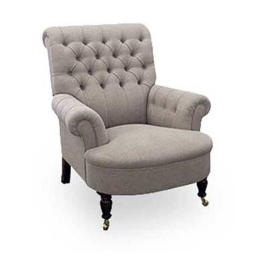 Picture of BUTTON BACK SCROLL ARM CHAIR