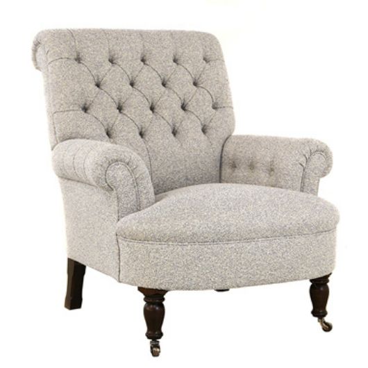 Picture of BUTTON BACK SCROLL ARM CHAIR