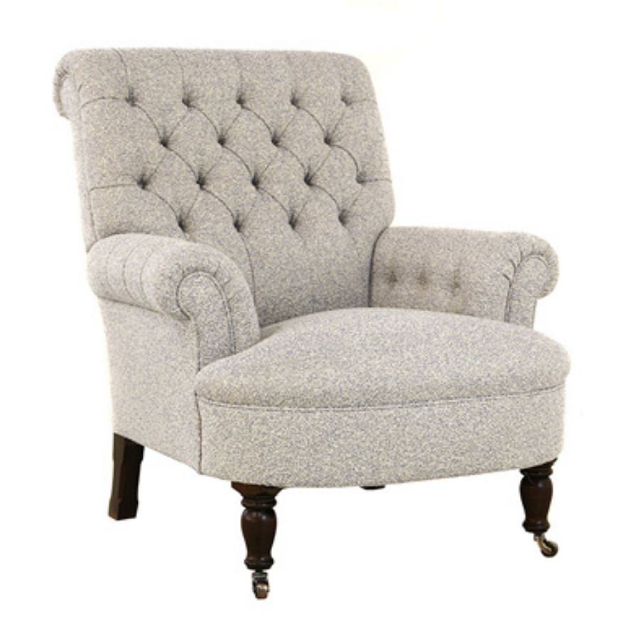 Picture of BUTTON BACK SCROLL ARM CHAIR