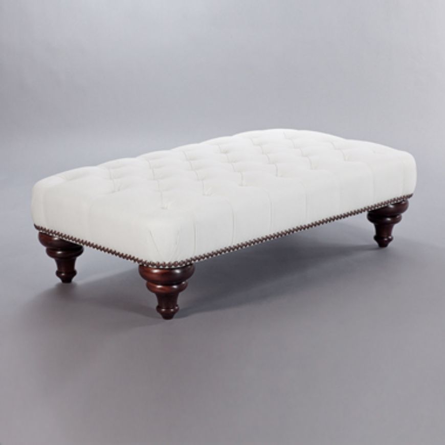 Picture of LARGE TURNED LEG STOOL (BUTTONED)