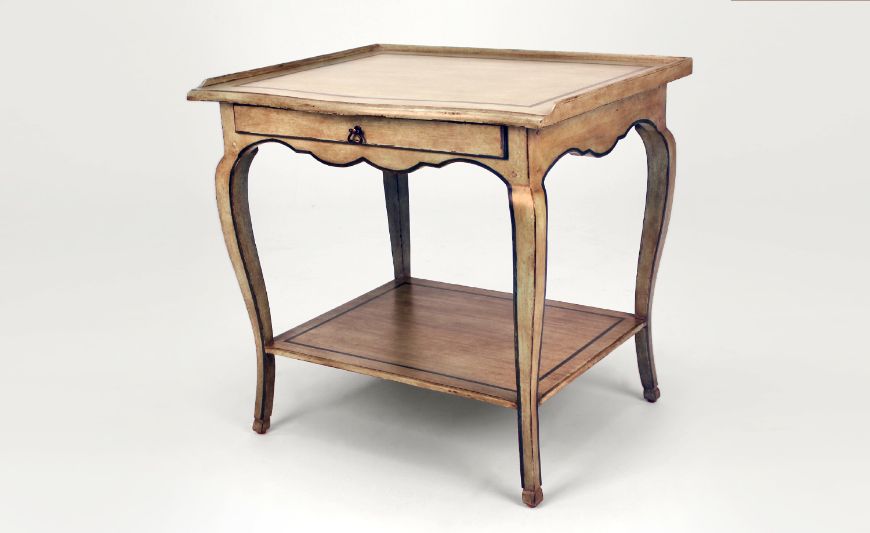 Picture of FRENCH TABLE WITH SHELF & DRAWER