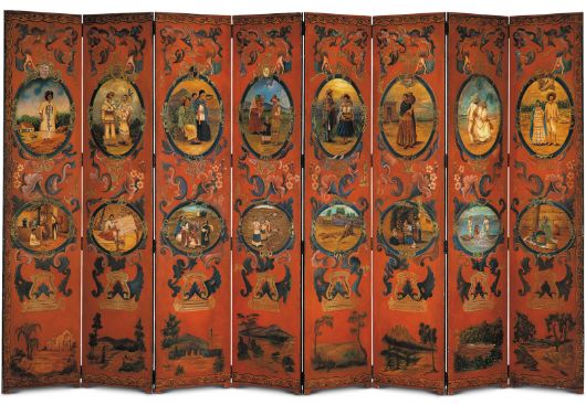 Picture of EIGHT PANEL SCREEN WITH OVALS
