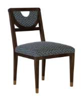 Picture of HALF MOON DINING SIDE CHAIR GOLD PAINTED FERRULE