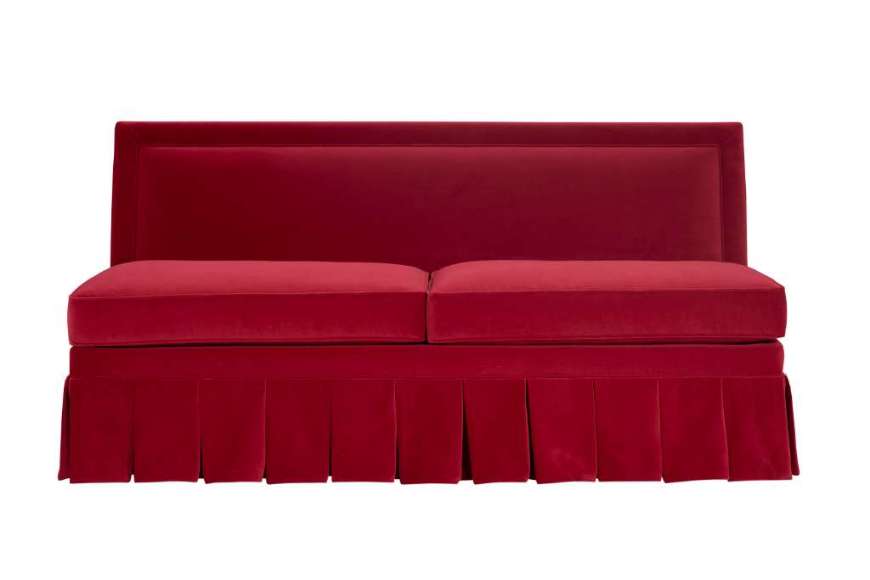 Picture of EMMELINE ARMLESS LOVESEAT - KICK PLEAT SKIRT STANDARD
