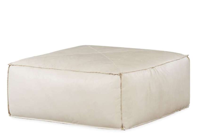 Picture of L2527-90 LEATHER RAW EDGE OTTOMAN