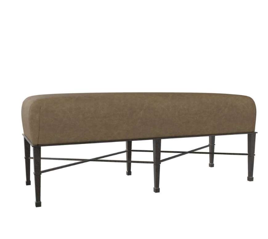 Picture of L9297-90 LEATHER BENCH OTTOMAN