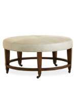 Picture of L9479-10 LEATHER OTTOMAN & 1/2