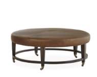 Picture of L9479-90 LEATHER COCKTAIL OTTOMAN