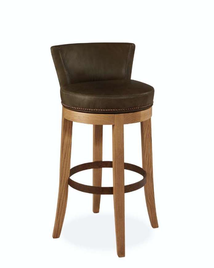 Picture of L5983-52SW LEATHER SWIVEL BAR STOOL