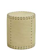 Picture of L9203-10 LEATHER DRUM OTTOMAN