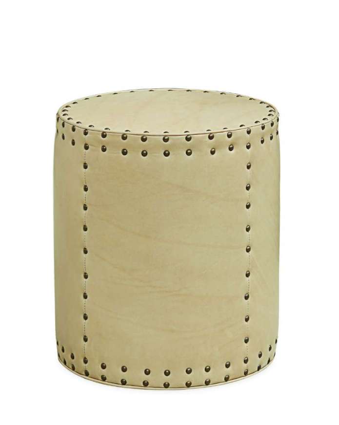 Picture of L9203-10 LEATHER DRUM OTTOMAN