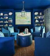 Picture of L9203-90 LEATHER DRUM OTTOMAN