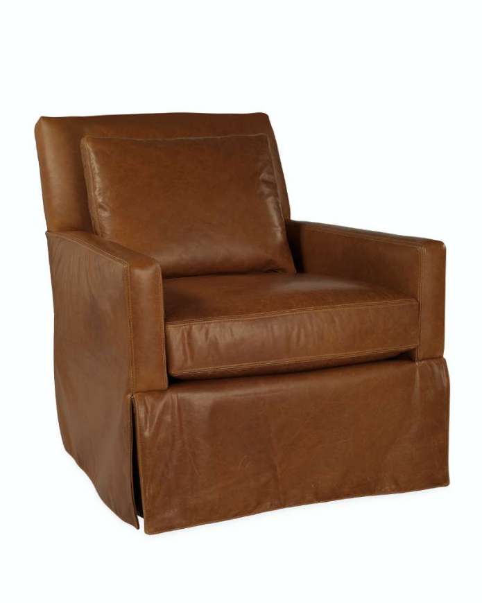 Picture of L3907-01SG LEATHER SWIVEL GLIDER CHAIR
