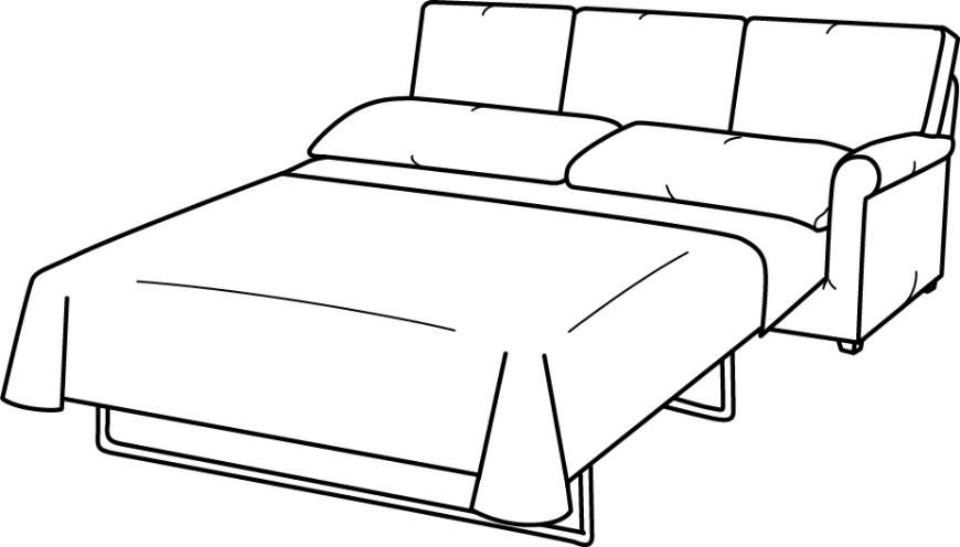 Picture of C5710-29RF SLIPCOVERED ONE ARM QUEEN SLEEPER