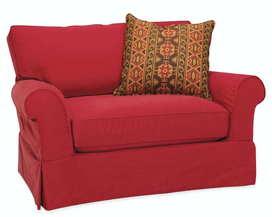 Picture of C7117-12 SLIPCOVERED TWIN SLEEPER CHAIR & 1/2