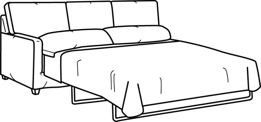 Picture of C5720-29LF SLIPCOVERED ONE ARM QUEEN SLEEPER