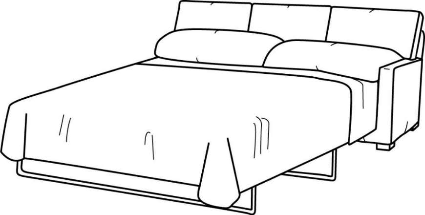 Picture of C5732-29RF SLIPCOVERED ONE ARM QUEEN SLEEPER