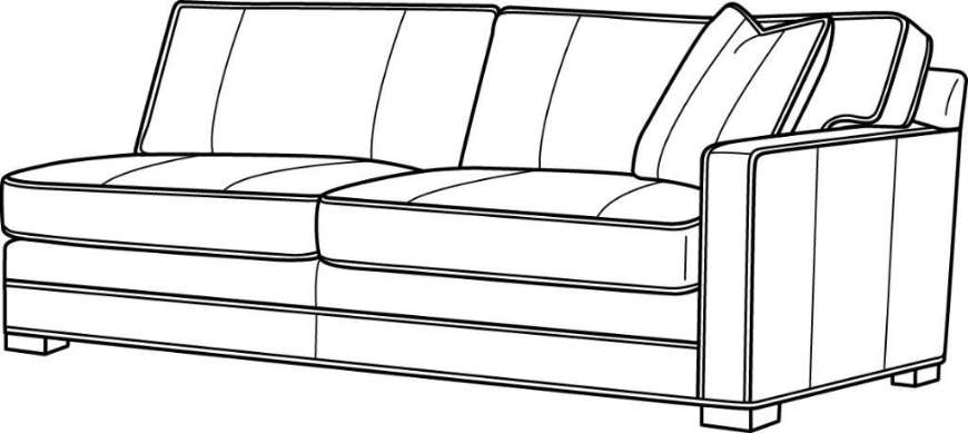 Picture of L5285-29RF LEATHER ONE ARM QUEEN SLEEPER