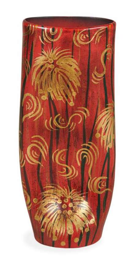 Picture of FLORAL GOLD LEAF VASE   