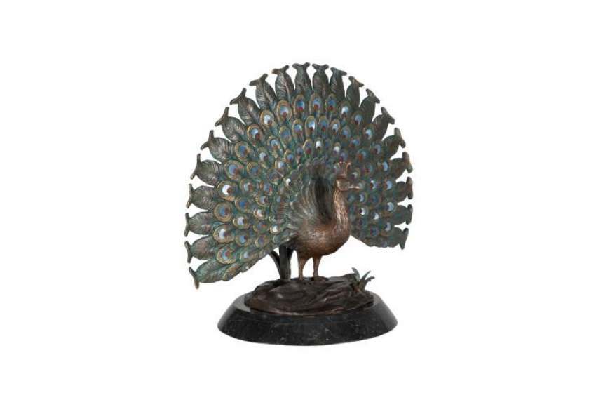 Picture of PUFFED PEACOCK SCULPTURE    