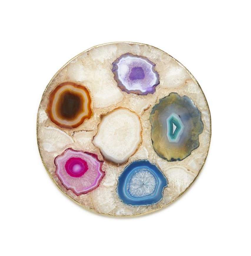 Picture of AGATE TRIVETS WITH GOLD TRIM  