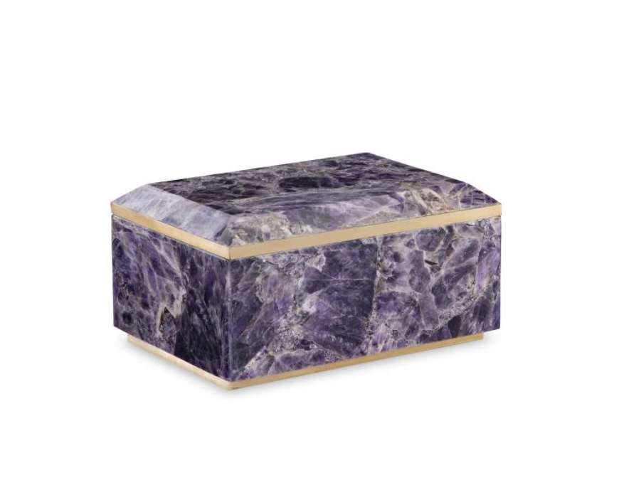 Picture of LARGE AMETHYST BOX WITH BRASS  
