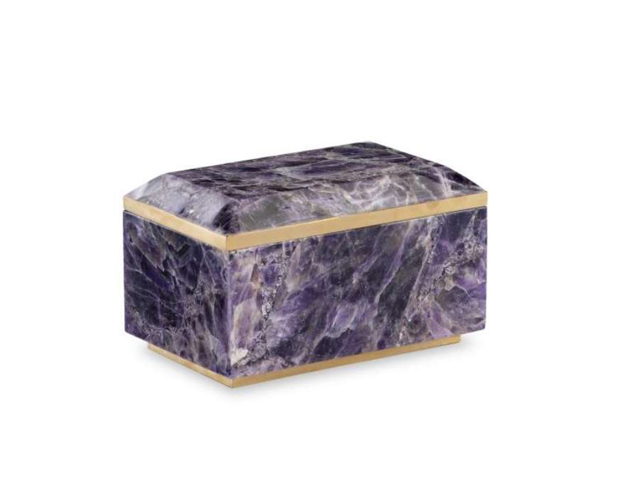 Picture of SMALL BRASS AND AMETHYST BOX  