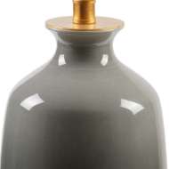 Picture of CAROLYN LAMP WITH SHADE 17-INCH WHITE LINEN, WITH GOLD, STORMY GRAY